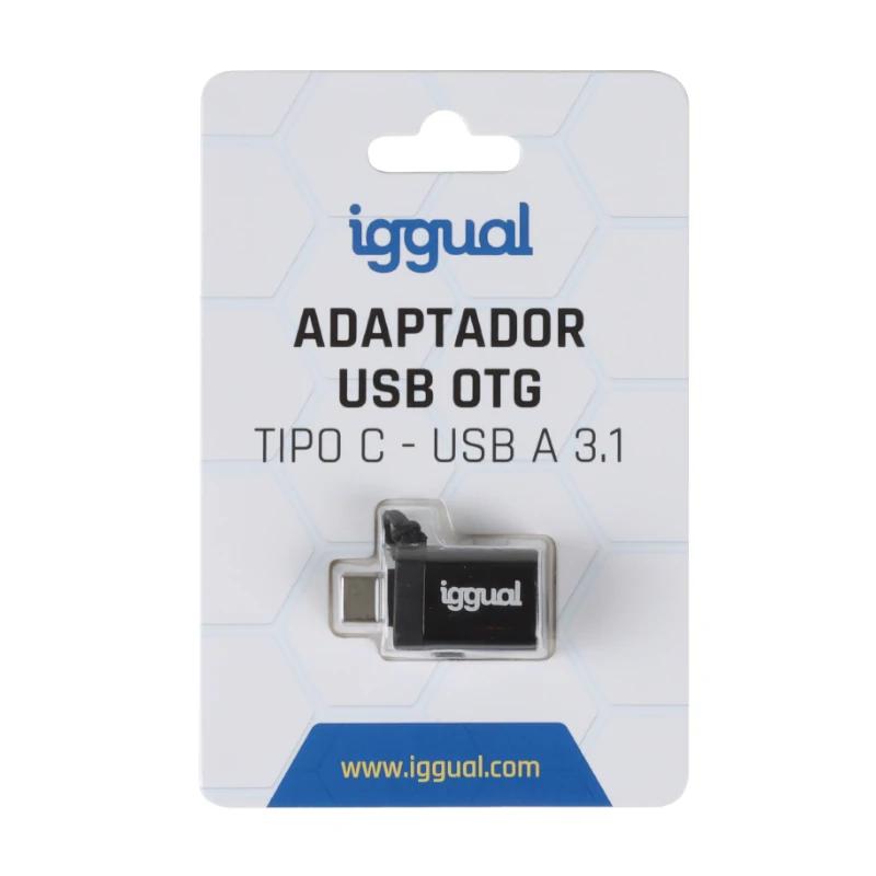 iggual Adaptador USB OTG tipo C a USB-A 3.1 preto - Imagem de Detalhe 3