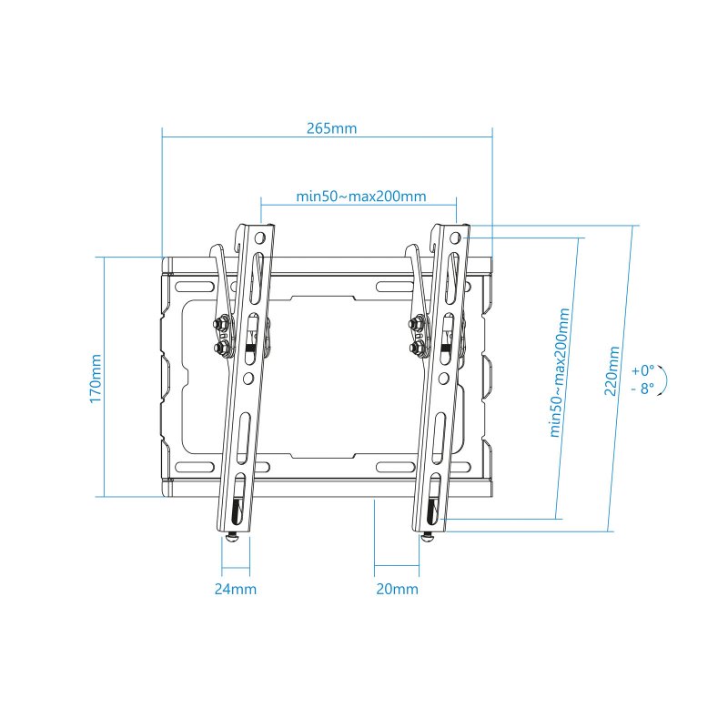 Tooq Suporte de parede LP1044T-B inclui ecrãs 23-43" - Imagem de Detalhe 2