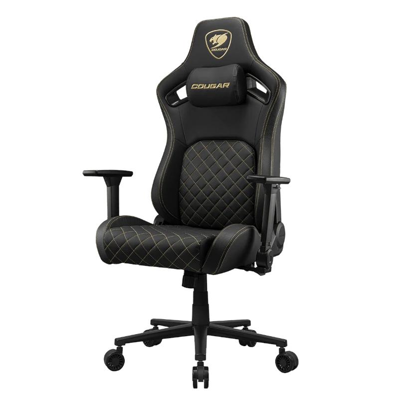 COUGAR CGR-DFL-GLB Cadeira de jogos para PC Assento estofado e alcochoado Preto, Dourado - Imagem de Detalhe 3