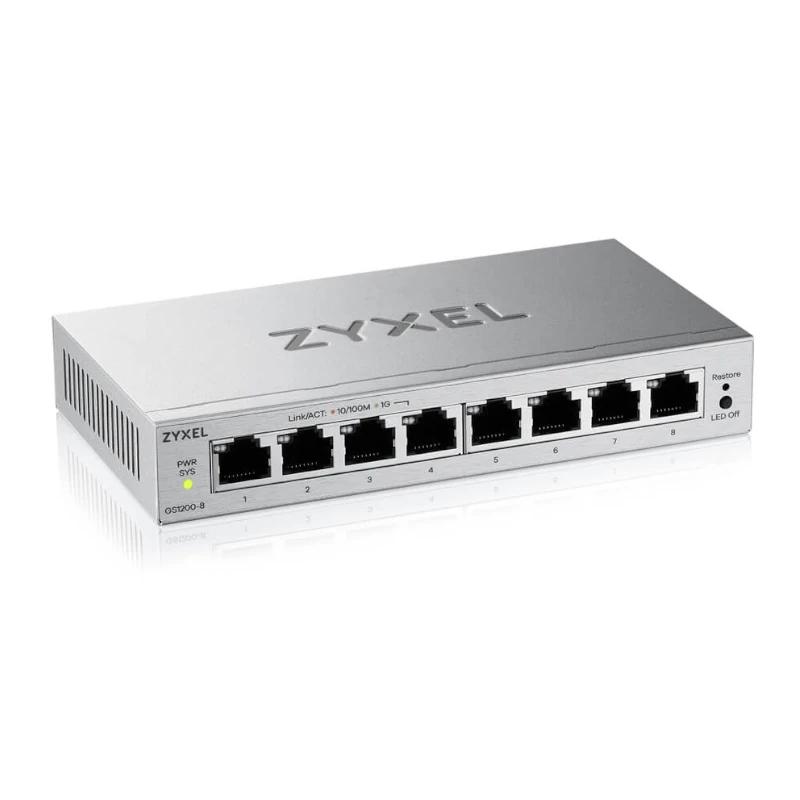 Zyxel GS1200-8V3 Gerido L2 Gigabit Ethernet (10/100/1000) PC Cinzento - Imagem de Detalhe 1