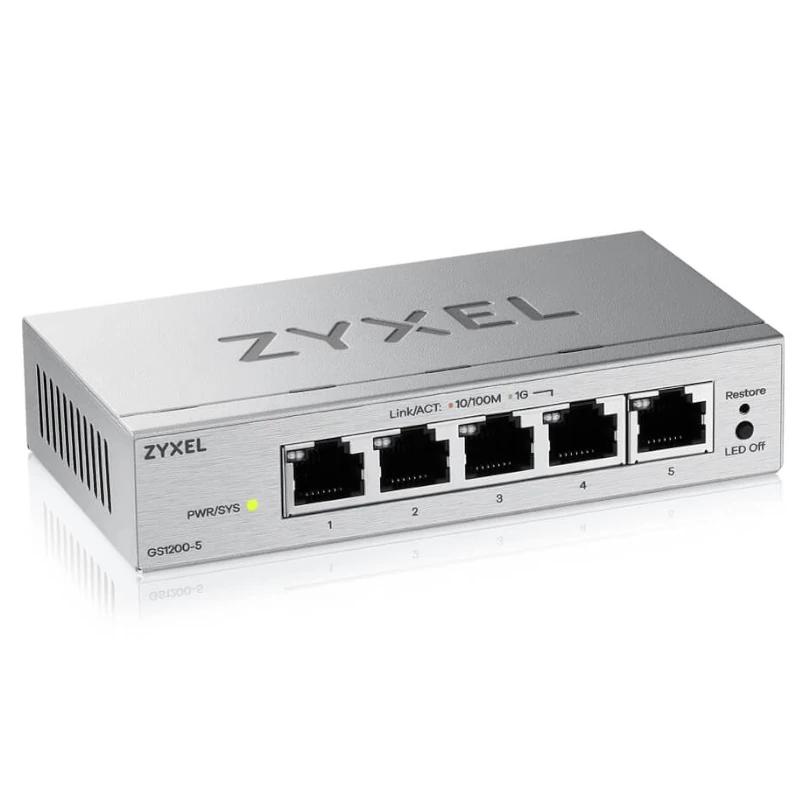 Zyxel GS1200-5V3 Gerido L2 Gigabit Ethernet (10/100/1000) PC Cinzento - Imagem de Detalhe 1