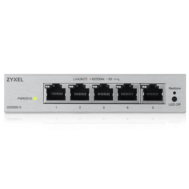 Zyxel GS1200-5V3 Gerido L2 Gigabit Ethernet (10/100/1000) PC Cinzento - Imagem de Detalhe 2