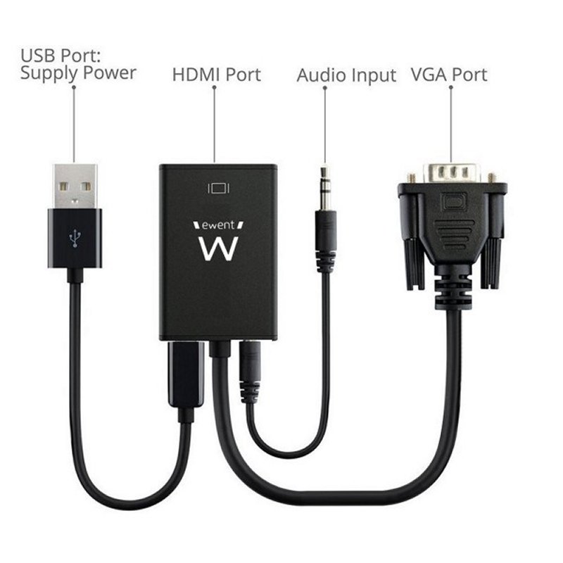 EWENT EW9866 Adaptador VGA/HDMI com Áudio - Imagem de Detalhe 4
