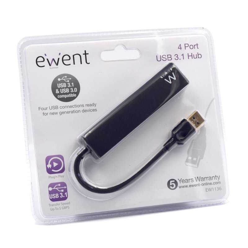 EWENT EW1136  Hub 4 Portas USB 3.0 - Imagem de Detalhe 4