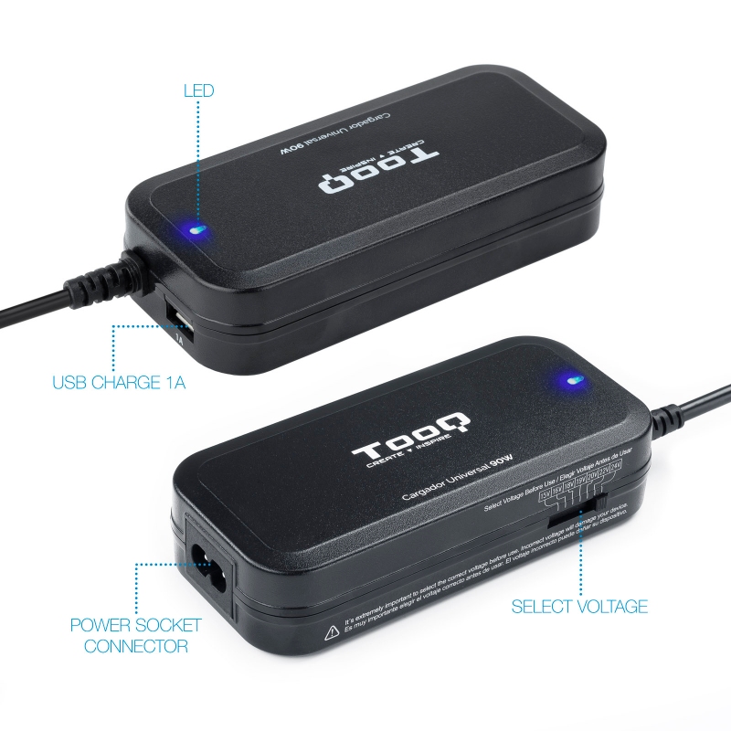 Tooq Carregador portátil 90W manual 12 conectores - Imagem de Detalhe 4