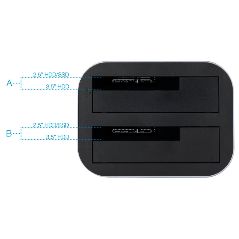 Tooq TQDS-805G Estação de Docagem Dupla Baía HDD Cinza - Imagem de Detalhe 6