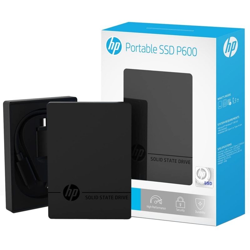HP SSD EXTERNO P600 500Gb USB-C 3.1 Preto - Imagem de Detalhe 4