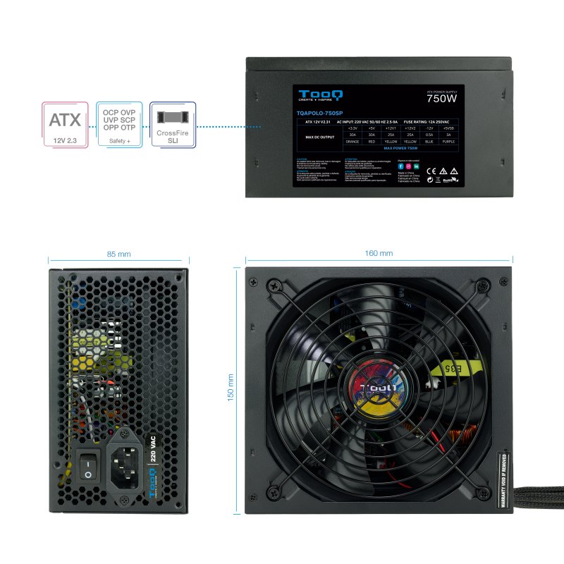 Tooq Fonte de Alimentação TQAPOLO-750SP 750W - Imagem de Detalhe 4