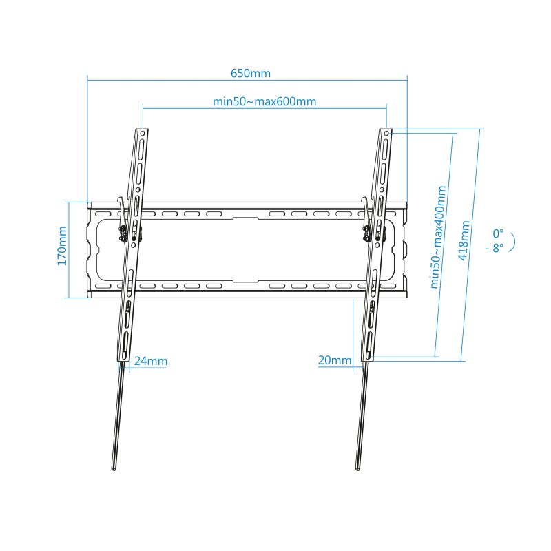 Tooq Suporte de parede LP1081T-B inclui ecrãs 37-80" - Imagem de Detalhe 5