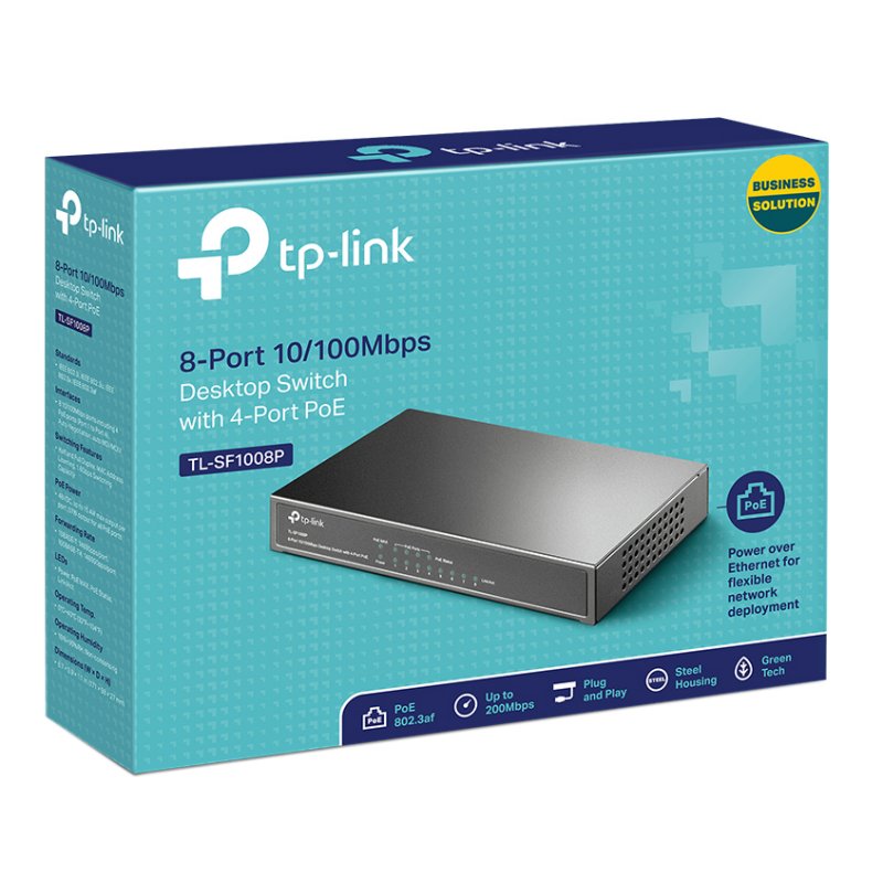 TP-LINK TL-SF1008P Switch 8x10/100Mbps 4xPoE Metal - Imagem de Detalhe 9