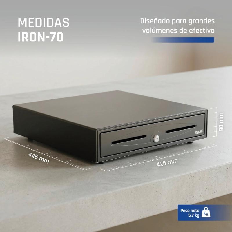 iggual Cajón Portamonedas IRON-70 44,5cm 5+8 preto - Imagem de Detalhe 19