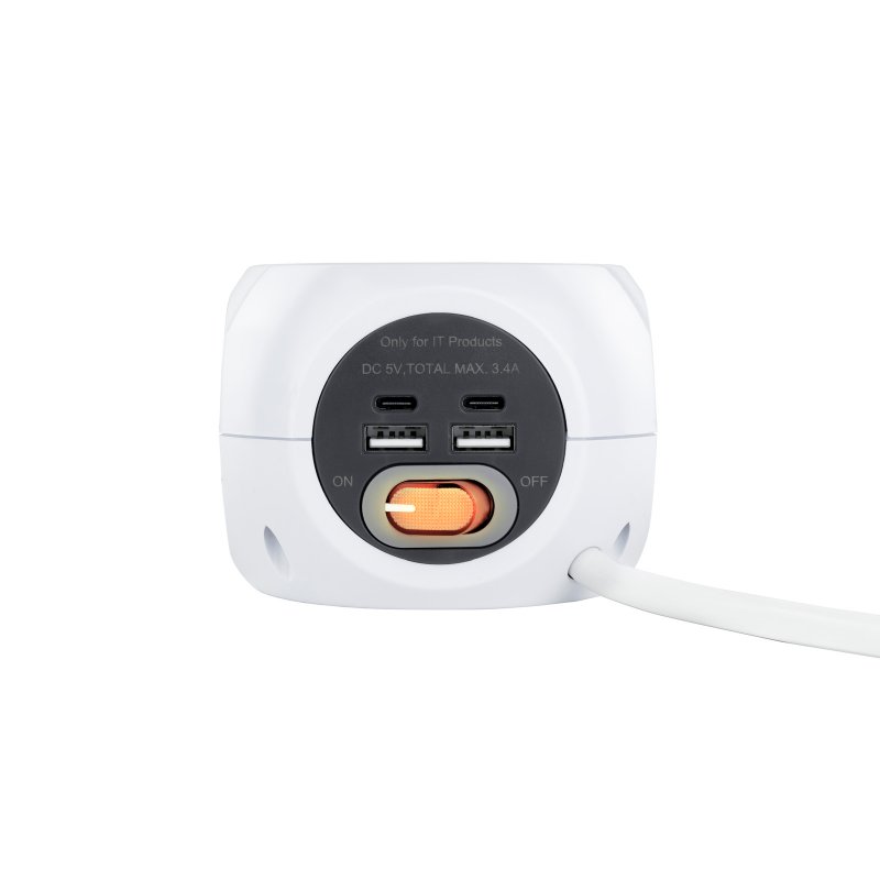 Nanocable Base de tomadas com 4 USB Branco - Imagem de Detalhe 5