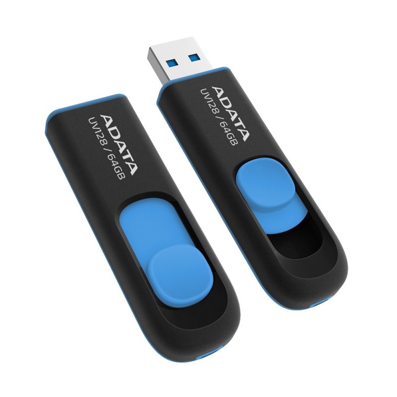 ADATA Pen Drive UV128 64GB USB 3.2 Preto/Azul - Imagem de Detalhe 5