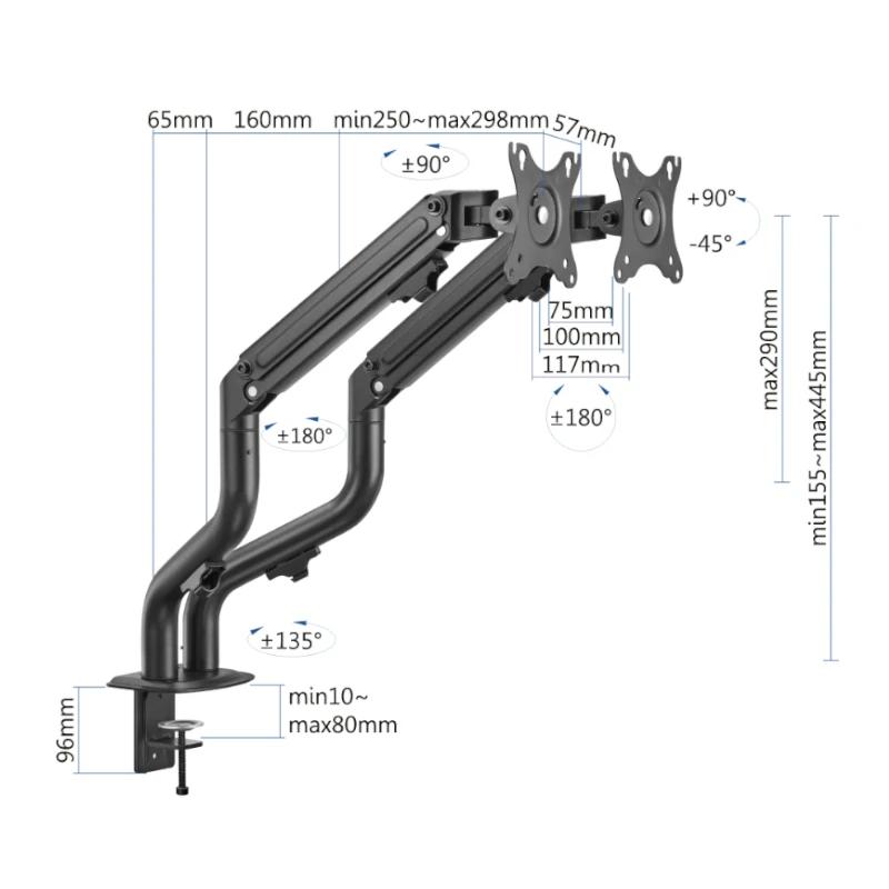 iggual SPMP02 Suporte pinça 2 monitores 17"-32"pro - Imagem de Detalhe 7