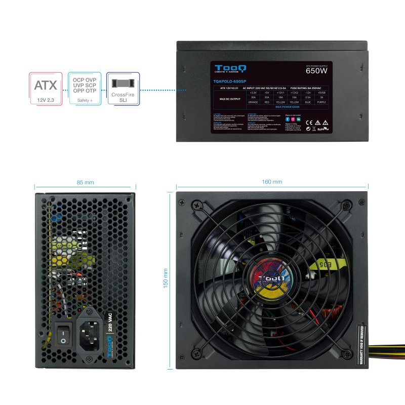 Tooq Fonte de Alimentação TQAPOLO-650SP 650W - Imagem de Detalhe 7