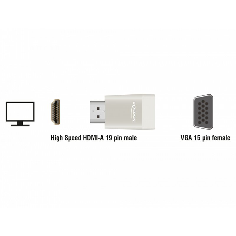 Delock Adaptador HDMI-A Macho/ VGA Fêmea - Imagem de Detalhe 7