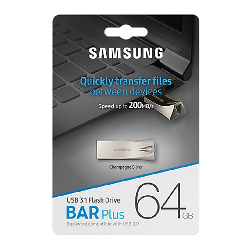 Samsung Bar Plus 64GB USB 3.1 Champaign Silver - Imagem de Detalhe 12