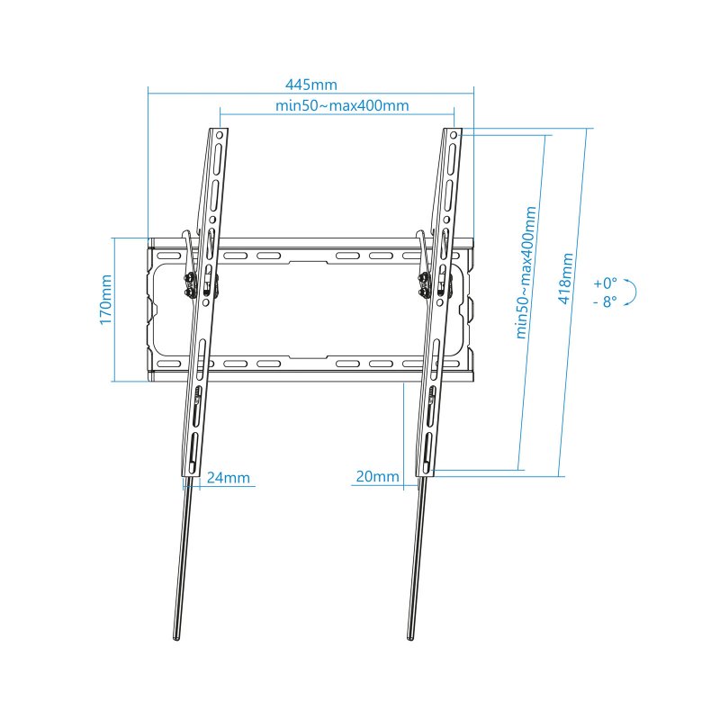 Tooq Suporte de parede LP1071T-B inclui ecrãs 32-70" - Imagem de Detalhe 11