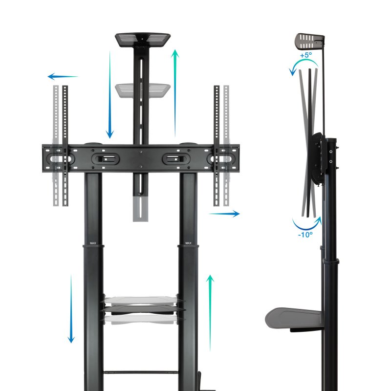 Tooq FS20400HM-B Suporte de chão 60"-100" ajustável - Imagem de Detalhe 1