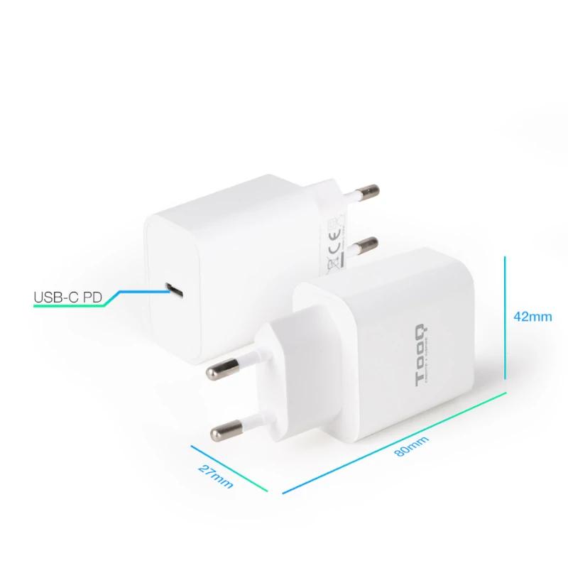 Tooq Carregador de parede USB-C PD3.0 20W Branco - Imagem de Detalhe 1