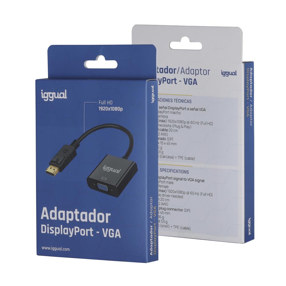 iggual Adaptador DisplayPort (M) a VGA (H) - Imagem de Detalhe 1