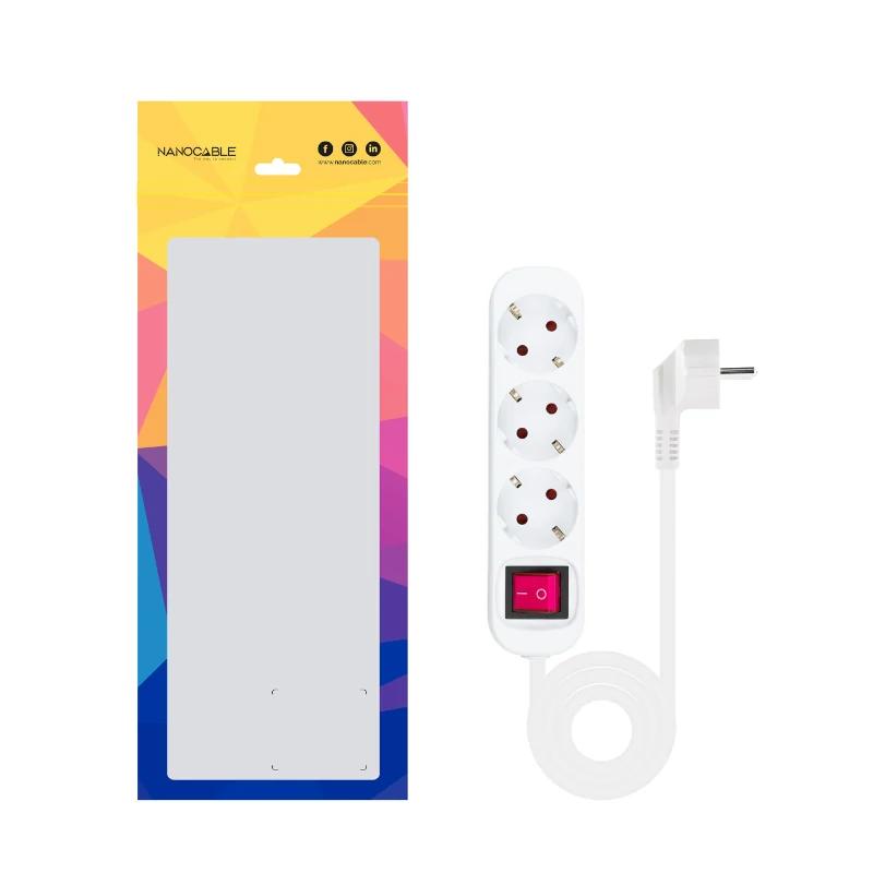 Nanocable Regleta 3 Tomadas Interruptor Branco - Imagem de Detalhe 1
