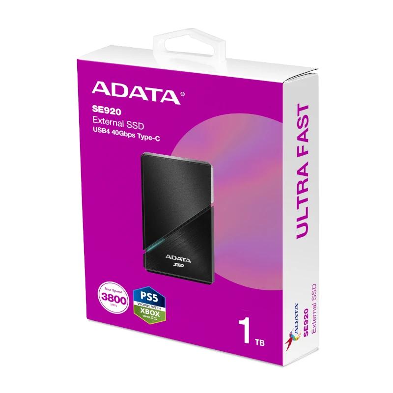 ADATA SE920 SSD Externo 1TB USB4 Preto - Imagem de Detalhe 4