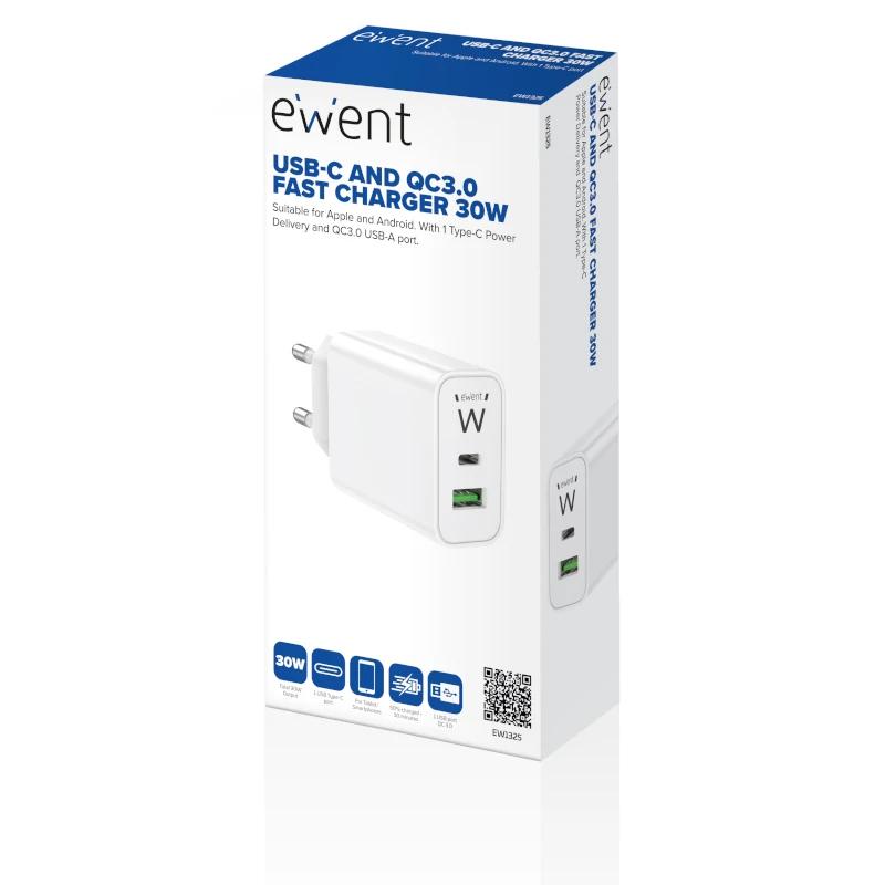 EWENT CARREGADOR RÁPIDO USB-C / QC 3.0 / 30W - Imagem de Detalhe 3