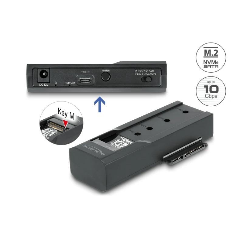 Delock Docking USB Type-C 1 x M.2 NVMe ou 1 x SATA - Imagem de Detalhe 1