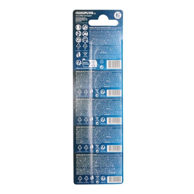 Philips Bateria Botão Lítio CR2032 3v Blister*5 - Imagem de Detalhe 2