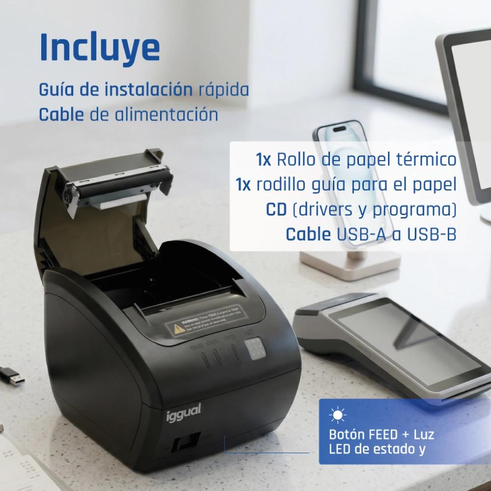 iggual Impressora térmica TP EASY 80 USB+RJ11 WiFi - Imagem de Detalhe 5