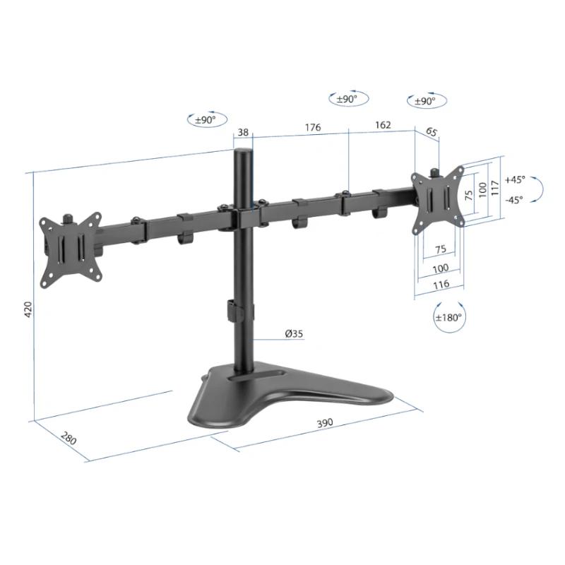 iggual SSM02 Suporte de mesa 2 monitores 13"-32" - Imagem de Detalhe 13