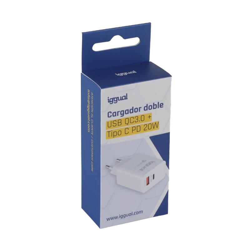 iggual Carregador duplo USB QC3.0 + tipo C PD 20W - Imagem de Detalhe 11