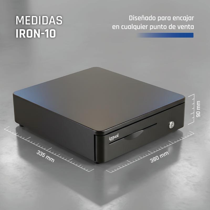iggual Cajón Portamonedas IRON-10R 38cm 4+5 preto - Imagem de Detalhe 32