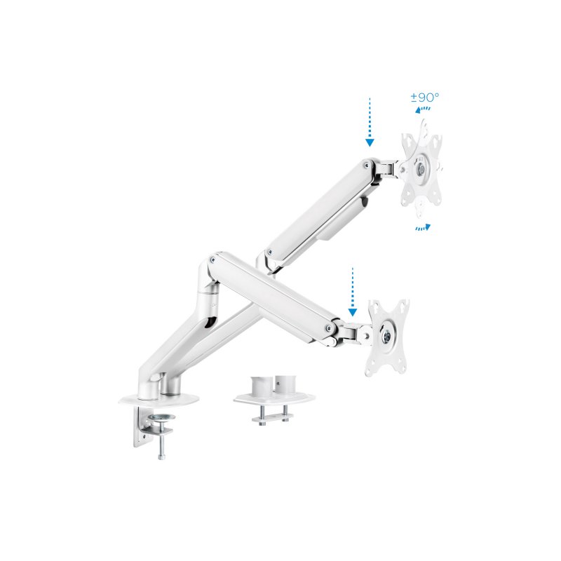 Tooq DB4132TNR-W Suporte de mesa 2 monitor/tv 17-32" B - Imagem de Detalhe 13