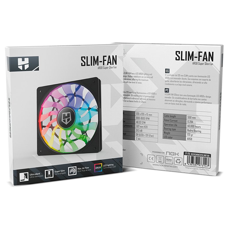NOX HUMMER SLIM-Fan ARGB 120mm - Imagem de Detalhe 10