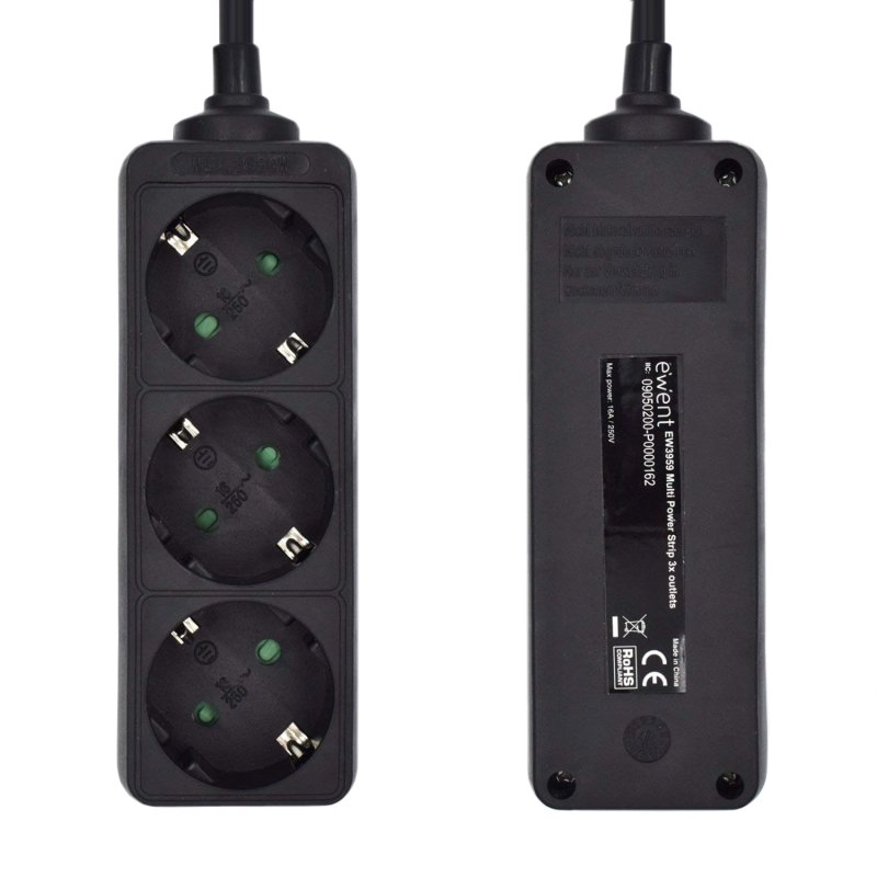 Ewent Ew3959 Régua 3 tomadas Preto - Imagem de Detalhe 21