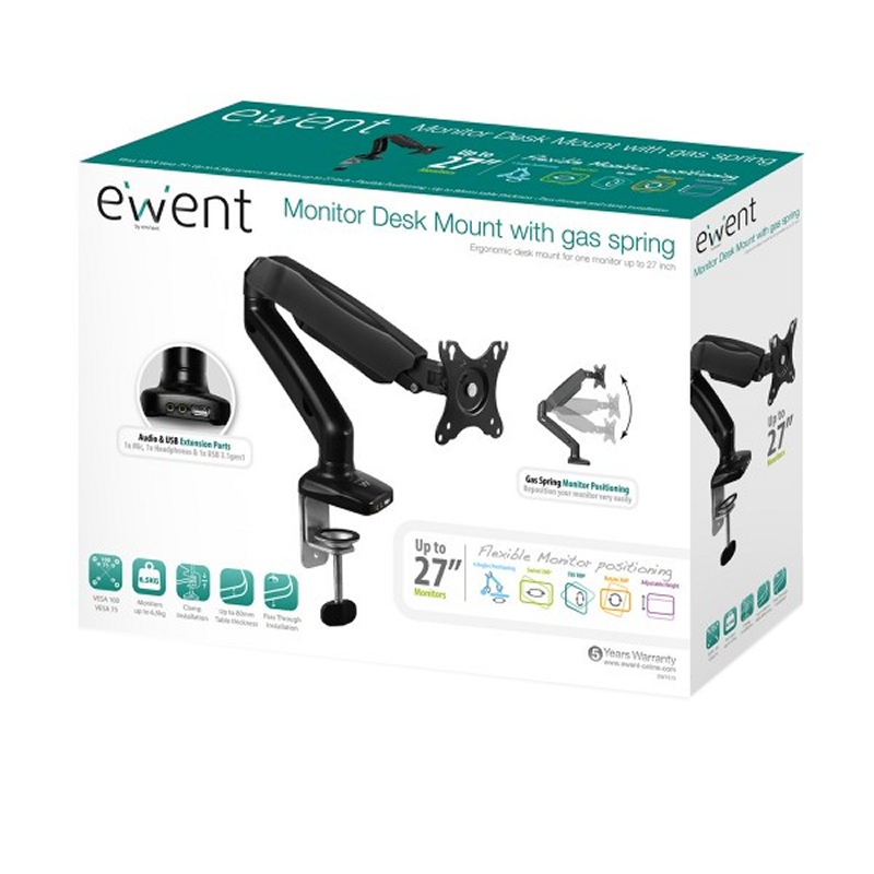 EWENT EW1515 Sop.TV Mesa Gas 1 Moni.27"-34" USB-Mi - Imagem de Detalhe 21
