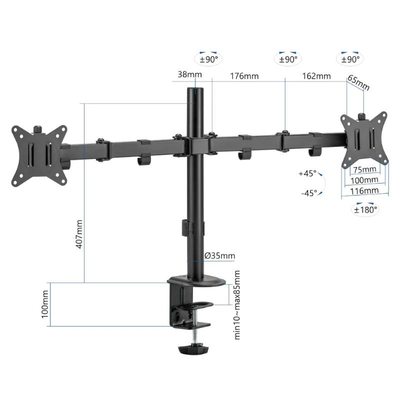 iggual SPM02 Suporte pinça 2 monitores 17"-32" - Imagem de Detalhe 19