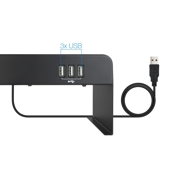 Tooq Suporte elevador monitor/portátil 3xUSB preto - Imagem de Detalhe 23