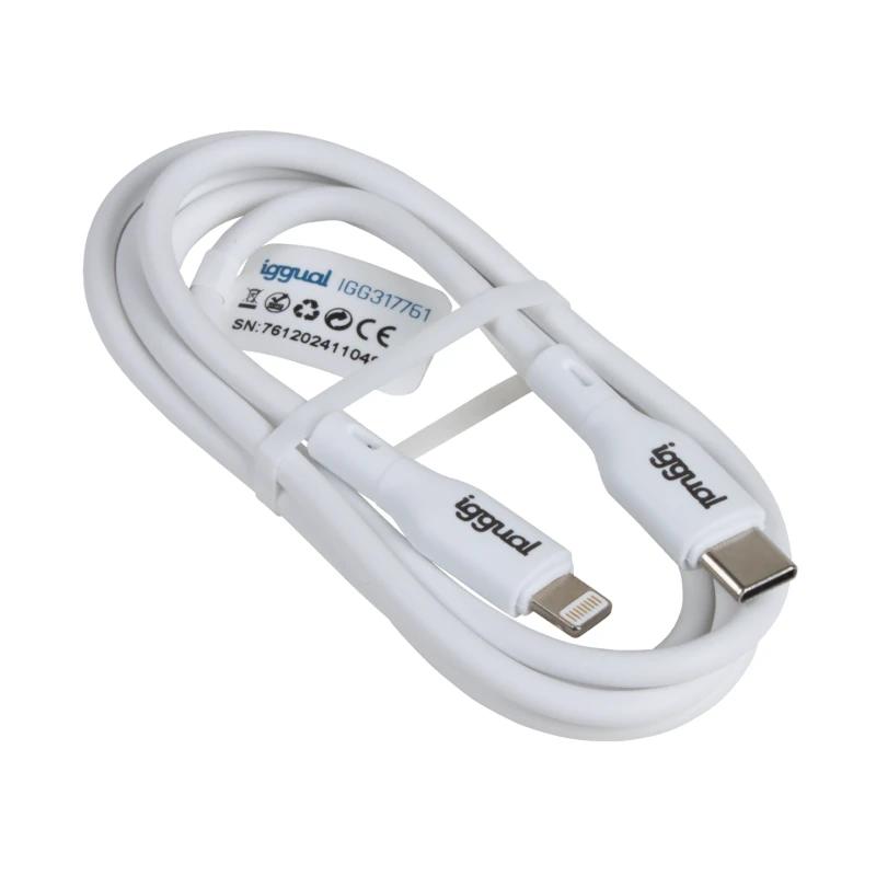 iggual cabo USB-C/Lightning 100 cm branco Q3.0 3A - Imagem de Detalhe 22