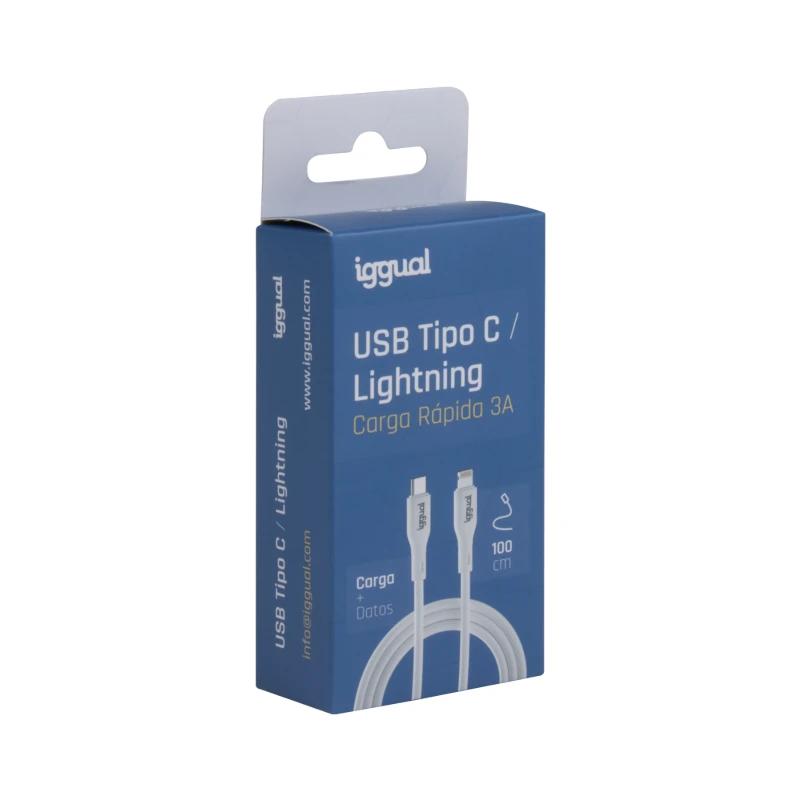 iggual cabo USB-C/Lightning 100 cm branco Q3.0 3A - Imagem de Detalhe 23
