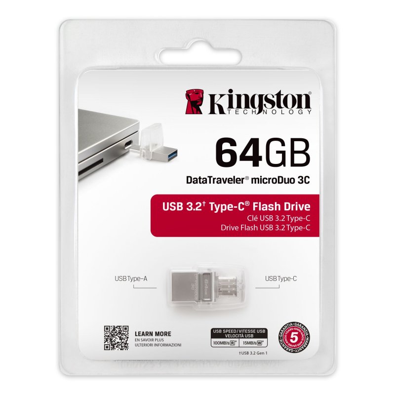 Kingston DataTraveler MicroDuo 3C 64GB USB3.2 - Imagem de Detalhe 24
