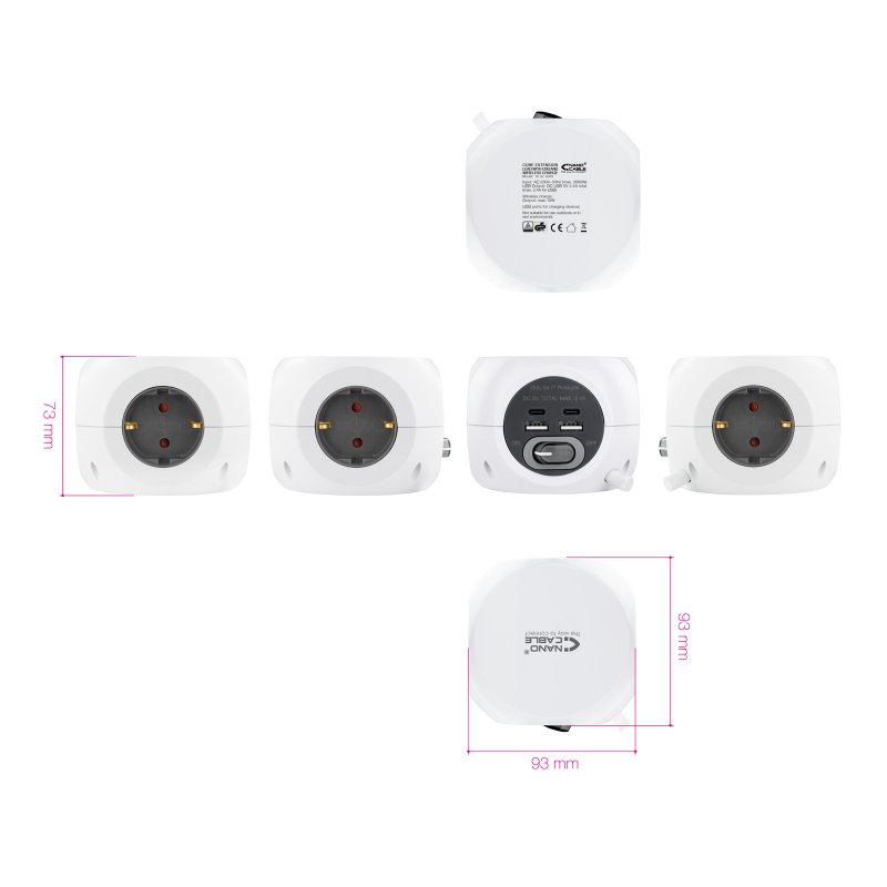 Nanocable Base de tomadas com 4 USB Branco - Imagem de Detalhe 18