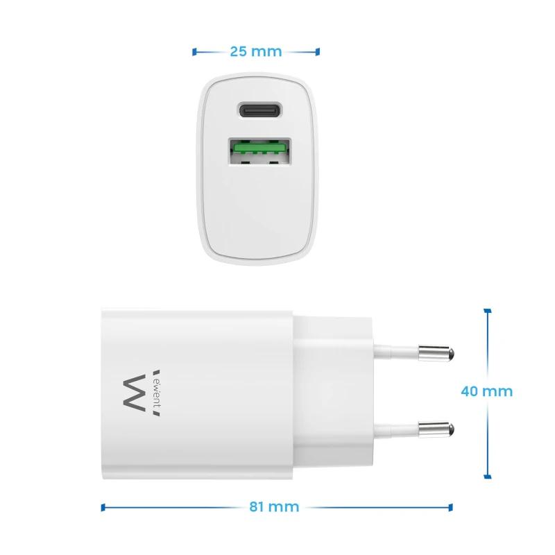 EWENT Cargador rápido Q3 20w USB-C e USB-A - Imagem de Detalhe 26
