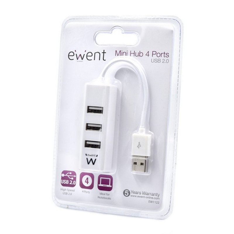 EWENT EW1122 MINI-HUB USB 4 PORTAS BRANCO - Imagem de Detalhe 28