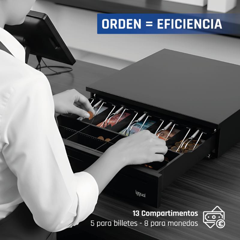 iggual Cajón Portamonedas IRON-50 42cm 5+8 preto - Imagem de Detalhe 68