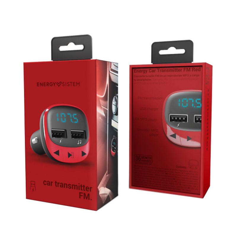 Energy Sistem Transmissor FM Carro Vermelho (microSD, MP3) - Imagem de Detalhe 30