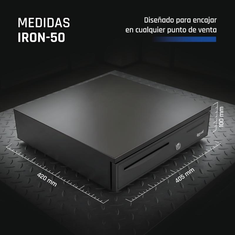 iggual Cajón Portamonedas IRON-50 42cm 5+8 preto - Imagem de Detalhe 74