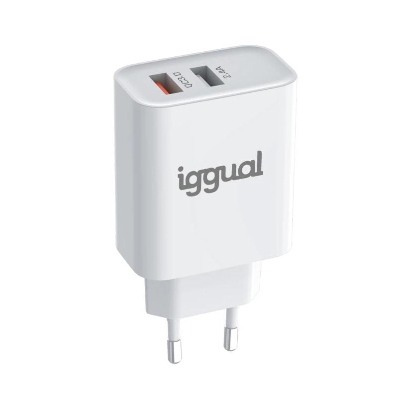 iggual Carregador duplo 2xUSB carga rápida QC3.0 30W - Imagem de Detalhe 11